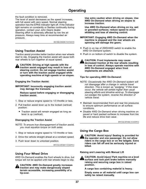 John Deere XUV825E & XUV825M Gator Utility Vehicles Operator's Manual (OMUC14272) - Image 3