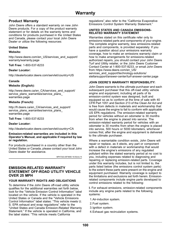 John Deere XUV855E, XUV855M Gator Utility Vehicle Operator's Manual (OMUC14273) - Image 2