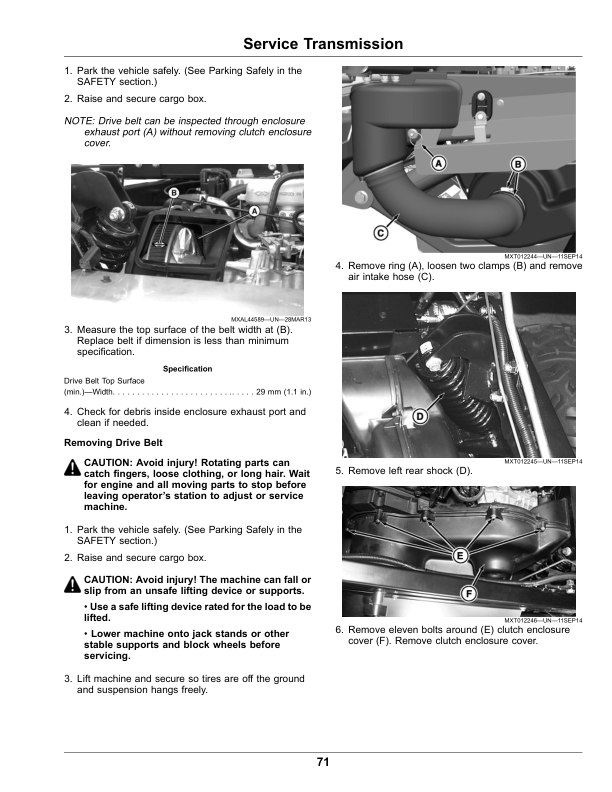 John Deere XUV855M S4 Gator Utility Vehicle Operator's Manual (OMUC14275) - Image 2