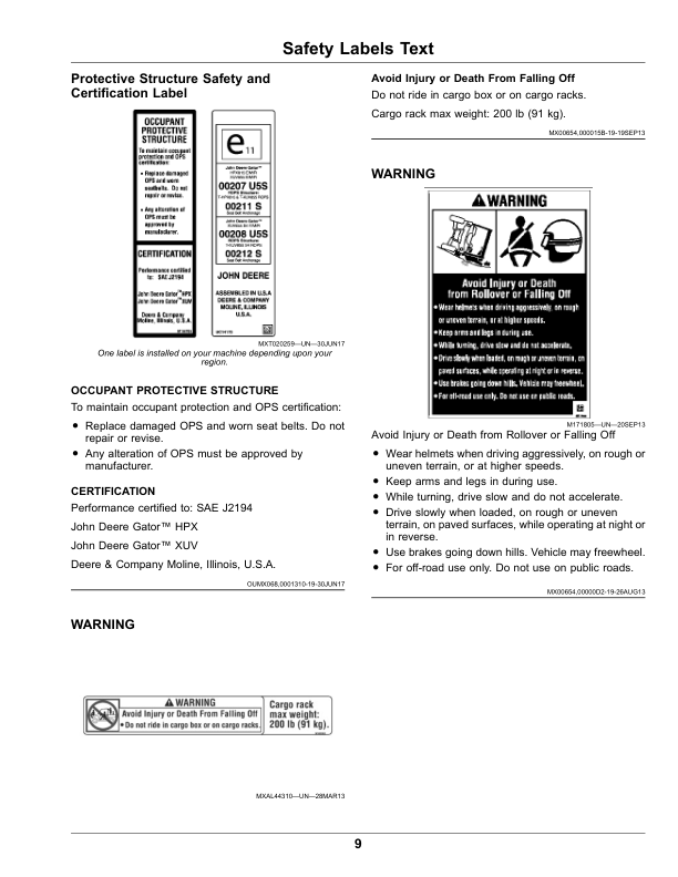 John Deere XUV855M S4 Gator Utility Vehicle Operator's Manual (OMUC14275) - Image 3