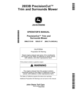 John Deere 2653B PrecisionCut Trim, Surrounds Mower (North American) Operator's Manual (OMUC15149)