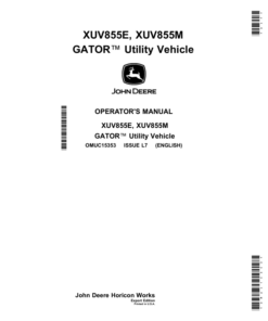 John Deere XUV855E, XUV855M Gator Utility Vehicle Operator's Manual (OMUC15353)