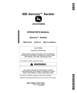John Deere 800 Aercore Aerator (North American) Operator's Manual (OMUC15510)