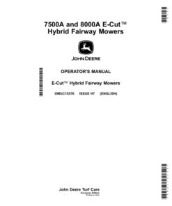 John Deere 7500A & 8000A E-Cut Hybrid Fairway Mowers (050001-065000) Operator's Manual (OMUC15576)