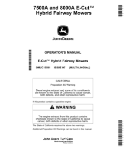 John Deere 7500A, 8000A E-Cut Hybrid Fairway Mowers (North American) Operator's Manual (OMUC15581)