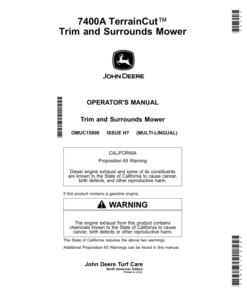 John Deere 7400A TerrainCut Trim, Surrounds Mower (North American) Operator's Manual (OMUC15600)