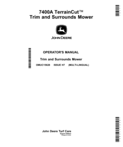 John Deere 7400A TerrainCut Trim, Surrounds Mower (Export Edition) Operator's Manual (OMUC15628)