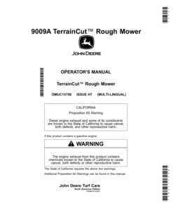 John Deere 9009A TerrainCut Rough Mowers (030001-040000) (North American) Operator's Manual (OMUC15708)
