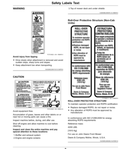 Alternative view of John Deere 1550, 1570, 1575, 1580, 1585 Series TerrainCut Front Mowers (040001-050000),(North American), Multi-Lingual Document: ENG/SPA Operator's Manual (OMUC17026)