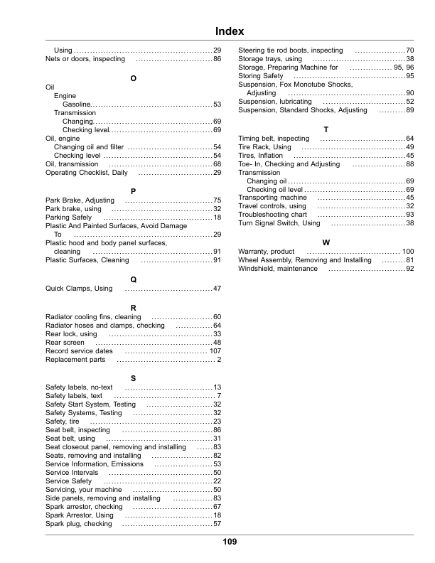 John Deere XUV590E, XUV590M & XUV590E S4, XUV590M S4 Gator Utility Vehicles Operator's Manual (OMUC17100) - Image 2