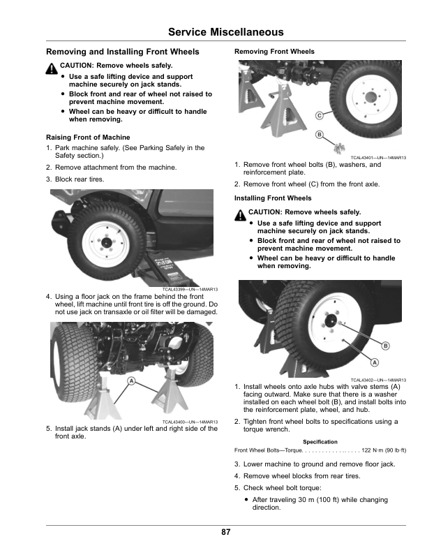John Deere 1550, 1570, 1575, 1580, 1585 Series TerrainCut Front Mowers (050001-) Operator's Manual (OMUC17864) - Image 2