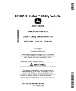 John Deere HPX815E Gator Utility Vehicles Operator's Manual (OMUC18681)