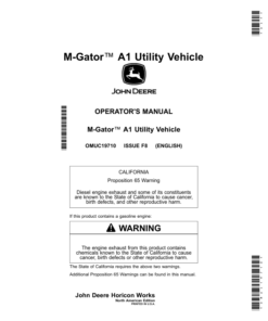 John Deere M-Gator A1 Utility Vehicles Operator's Manual (OMUC19710)