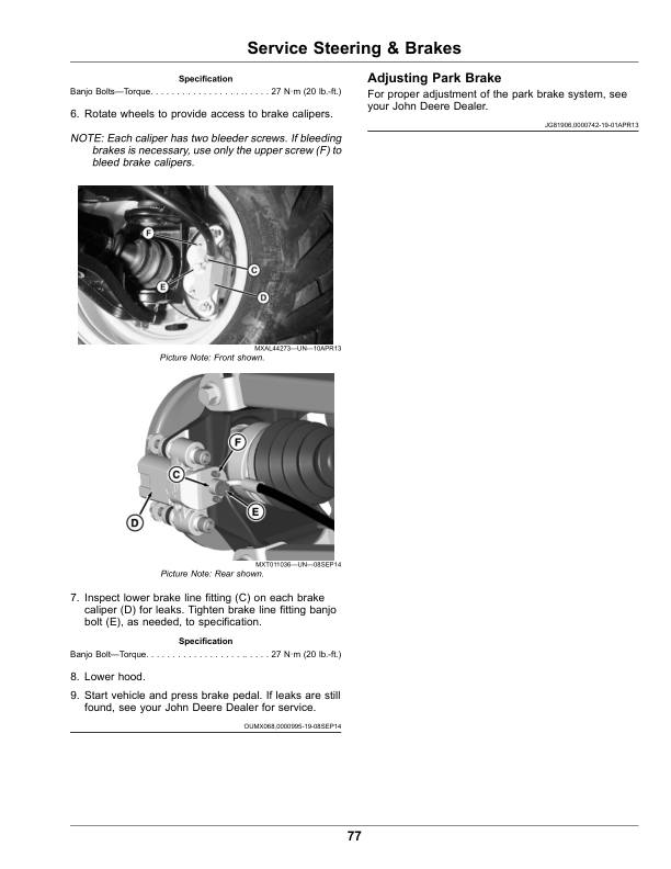 John Deere XUV825E & XUV825M Gator Utility Vehicles Operator's Manual (OMUC20115) - Image 2