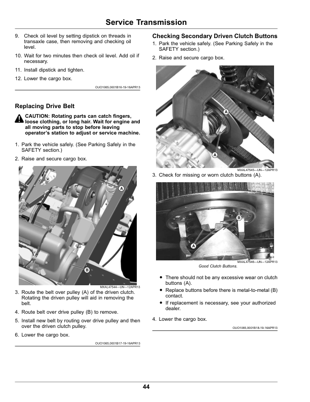 John Deere TX Turf Gator Utility Vehicles (FJ400 Kawasaki Gas Engine) Operator's Manual (OMUC20368) - Image 2