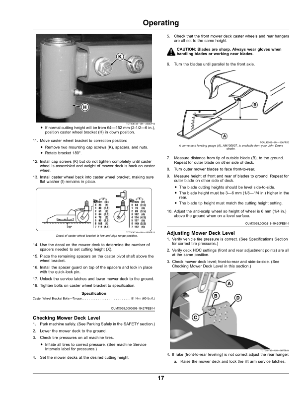 John Deere 60, 72 Inch Side Discharge, 62 Inch Rear Discharge, 60, 72 Inch GLC Side Discharge Decks for Front Mount Mowers Operator's Manual (OMUC21108) - Image 2