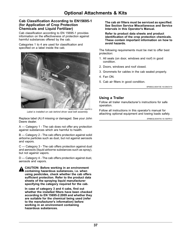 John Deere TX Gator Utility Vehicles (Kawasaki FH601 Gas Engine) Operator's Manual (OMUC21268) - Image 2