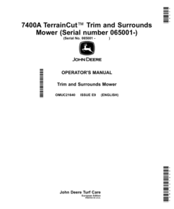 John Deere 7400A TerrainCut Trim, Surrounds Mower Operator's Manual (OMUC21640)