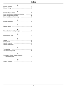 Alternative view of John Deere Material Collection System 9.6 Bushel, Dump from Seat (010001-) Operator's Manual (OMUC22470E)