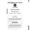 John Deere S240 Riding Lawn Tractor (900001-) (North American) Operator's Manual (OMUC23732)