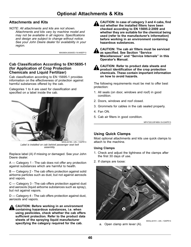 John Deere XUV825E, XUV825M Gator Utility Vehicles Operator's Manual (OMUC23877) - Image 3