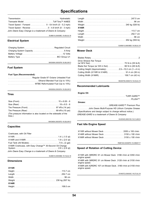 John Deere X116R, X146R, X166R Lawn Tractors (Export Edition) Operator's Manual (OMUC23971) - Image 3