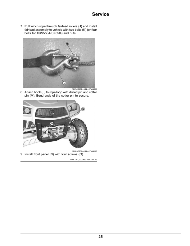 John Deere 66-Inch Blade for Mid-Duty Utility Vehicles (070001-) Operator's Manual (OMUC24690) - Image 2