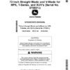 John Deere 72-Inch Straight Blade, V-Blade for HPX, T-Series, XUV’s (070001-) Operator's Manual (OMUC24694)