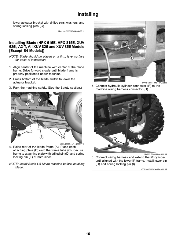 John Deere 72-Inch Straight Blade, V-Blade for HPX, T-Series, XUV’s (070001-) Operator's Manual (OMUC24694) - Image 2