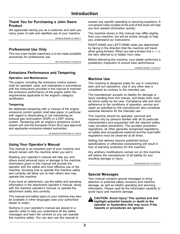 John Deere 9009A TerrainCut Rough Mower (050001-) (European Edition) Operator's Manual (OMUC24993) - Image 2