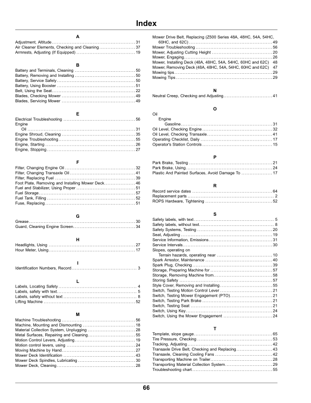 John Deere Z515E, Z530M, Z530R, Z545R ZTrak Operator's Manual (OMUC25478) - Image 2