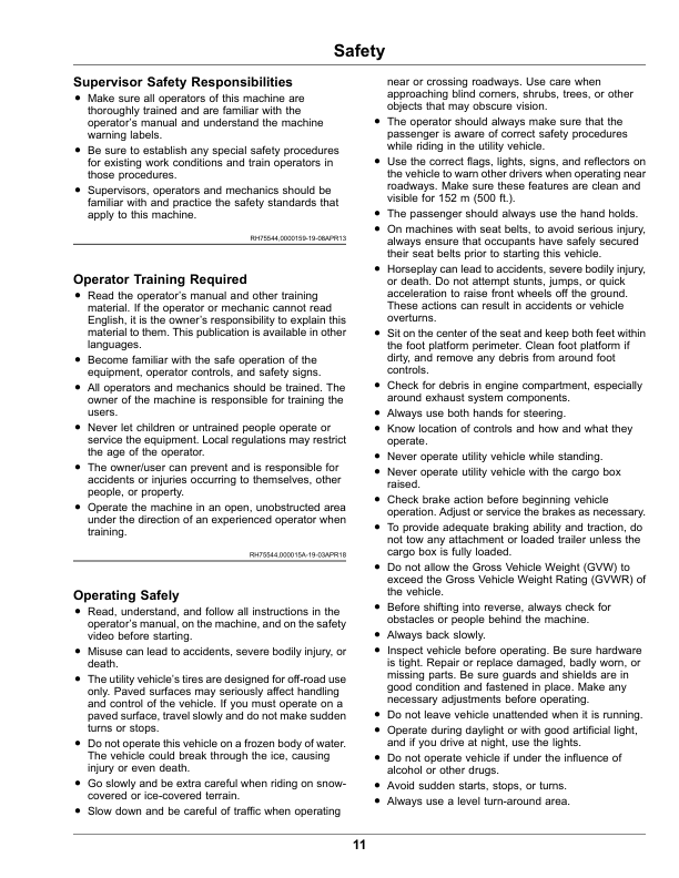 John Deere TH 6X4 Gas Gator Utility Vehicles (160001-) Operator's Manual (OMUC26259) - Image 2