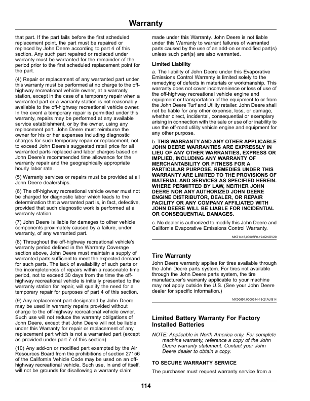 John Deere XUV835R Signature Edition Gator Utility Vehicle (050001-) (North American) Operator's Manual (OMUC26786) - Image 2