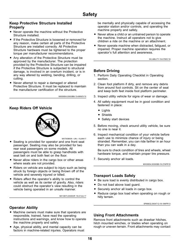 John Deere HPX615E Gator Utility Vehicles (050001-) (North America) Operator's Manual (OMUC26792) - Image 2