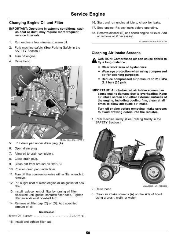 John Deere X750, X754, X758 Lawn, Garden Tractors (090001-) Operator's Manual (OMUC26854) - Image 2