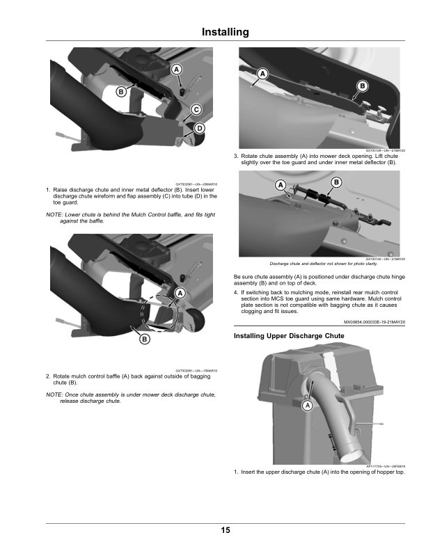 John Deere 2-Bag Material Collection System for 42- Inch Accel Deep Mower Decks on S200 Series Lawn Tractors (North American) Operator's Manual (OMUC26917) - Image 2