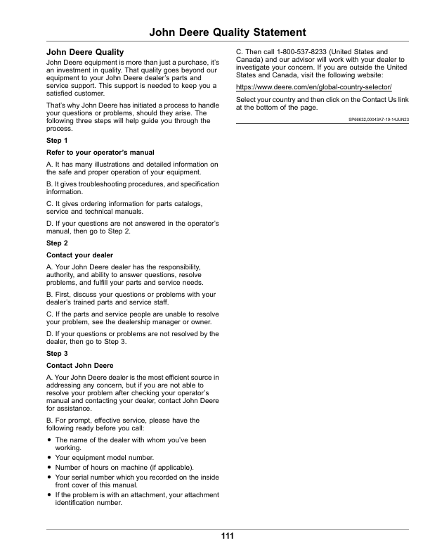 John Deere 1550, 1570, 1575, 1580, 1585 Series TerrainCut Front Mowers (070001-) Operator's Manual (OMUC26994) - Image 2