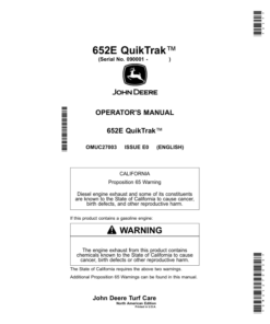 John Deere 652E QuikTrak (090001-) Operator's Manual (OMUC27003E)