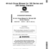 John Deere 44-Inch Snow Blower for 100 Series, 200 Series Tractors (North American) Operator's Manual (OMUC27097)