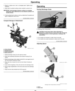 Alternative view of John Deere 44-Inch Snow Blower for 100 Series, 200 Series Tractors (North American) Operator's Manual (OMUC27097)