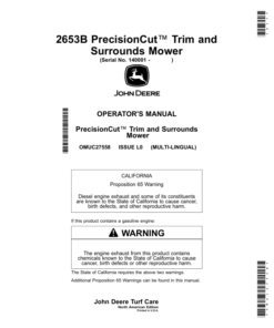 John Deere 2653B PrecisionCut Trim, Surrounds Mower (North American) Operator's Manual (OMUC27558)