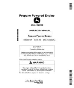 John Deere Propane Powered Engine Operator's Manual (OMUC27887)