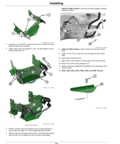 Alternative view of John Deere 2-Bag Material Collection System for Select Series Tractors (North American) Operator's Manual (OMUC28146)