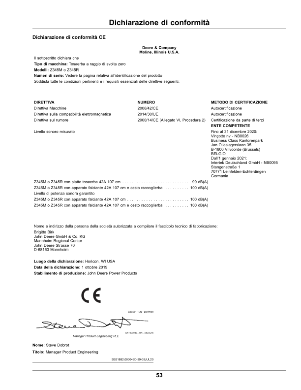 John Deere Z335E, Z345M, Z345R ZTrak (Export Edition) Operator's Manual (OMUC28762) - Image 3