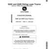 John Deere S220 (010001-), S240 (880001-900000) Riding Lawn Tractors (North American) Operator's Manual (OMUC28812)
