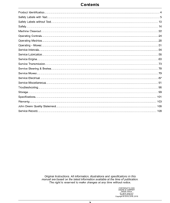 Alternative view of John Deere Wide Area Mower 1600 Series III Turbo (660001-) Operator's Manual (OMUC28951E)