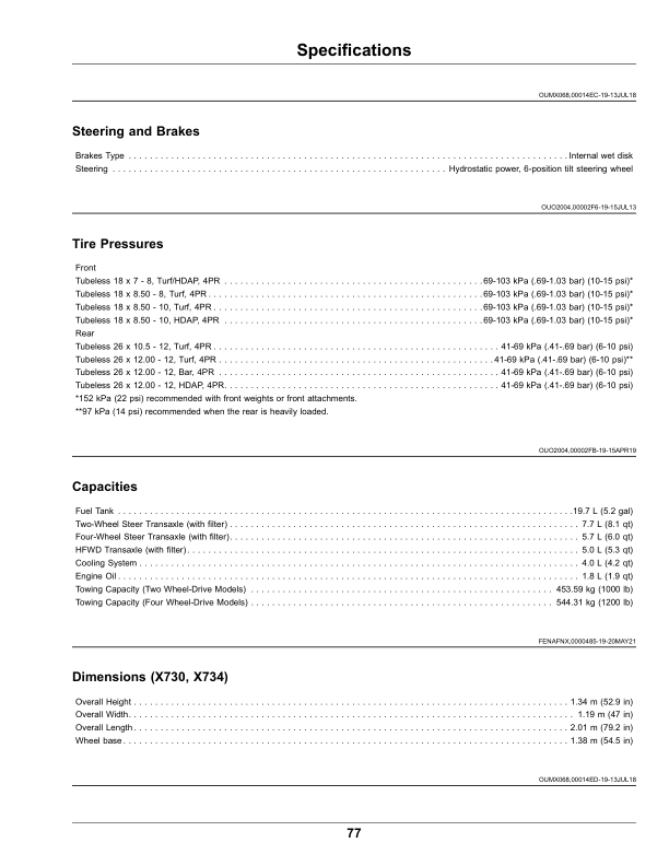 John Deere X730, X734, X738, X739 Lawn, Garden Tractors (100001-) (North American) Operator's Manual (OMUC29403) - Image 2