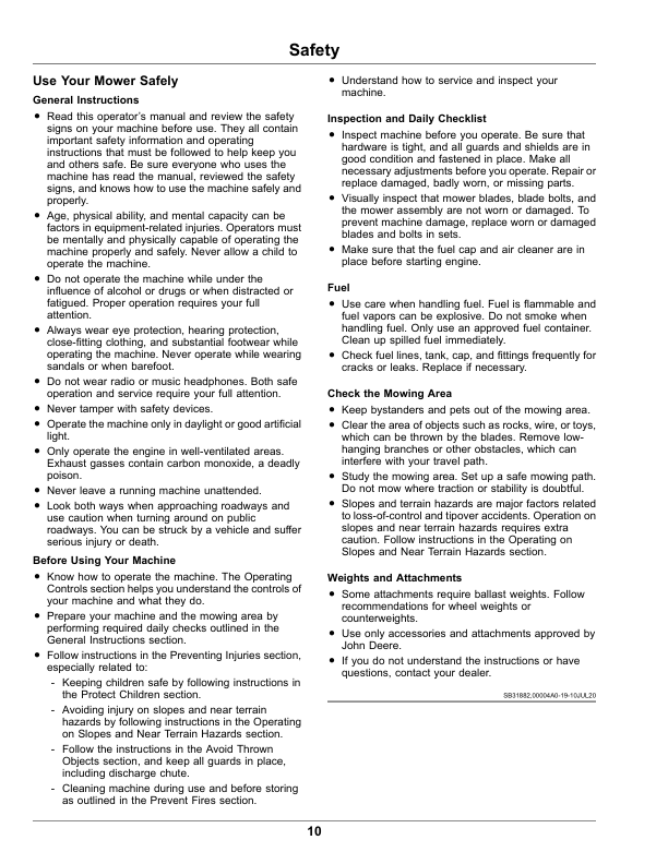 John Deere X940, X948, X949 Lawn, Garden Tractors (100001-) (Export Edition) Operator's Manual (OMUC29447E) - Image 2