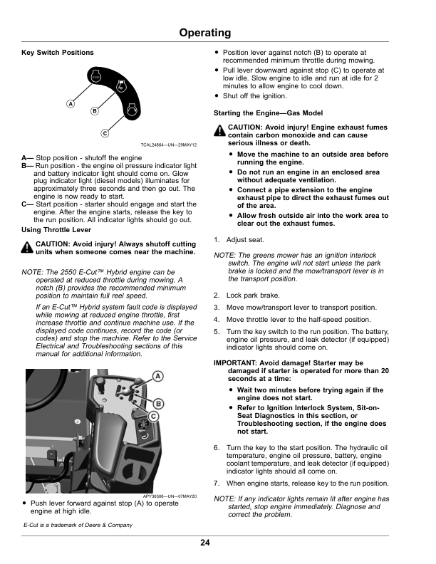 John Deere PrecisionCut 2400, 2550, E-Cut Hybrid 2550 Triplex Mowers (040001-) (Export Edition) Operator's Manual (OMUC30038) - Image 2