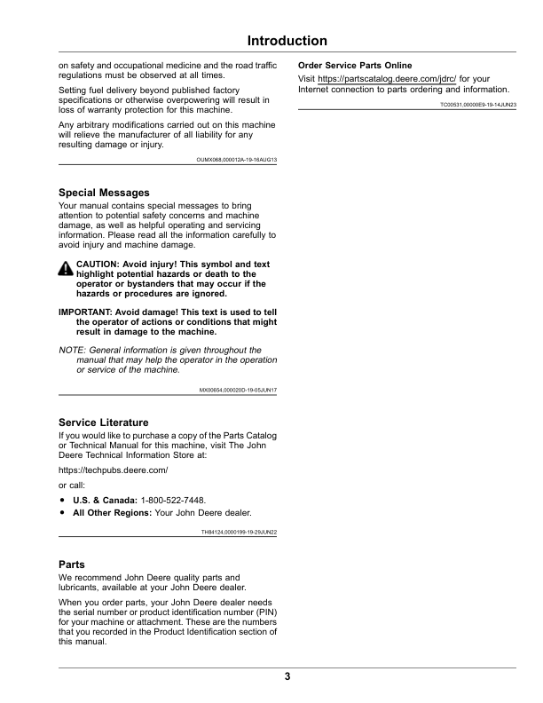 John Deere ZTrak Pro Series Mower Z994R Serial No 40001- Operator's Manual (OMUC30101) - Image 3